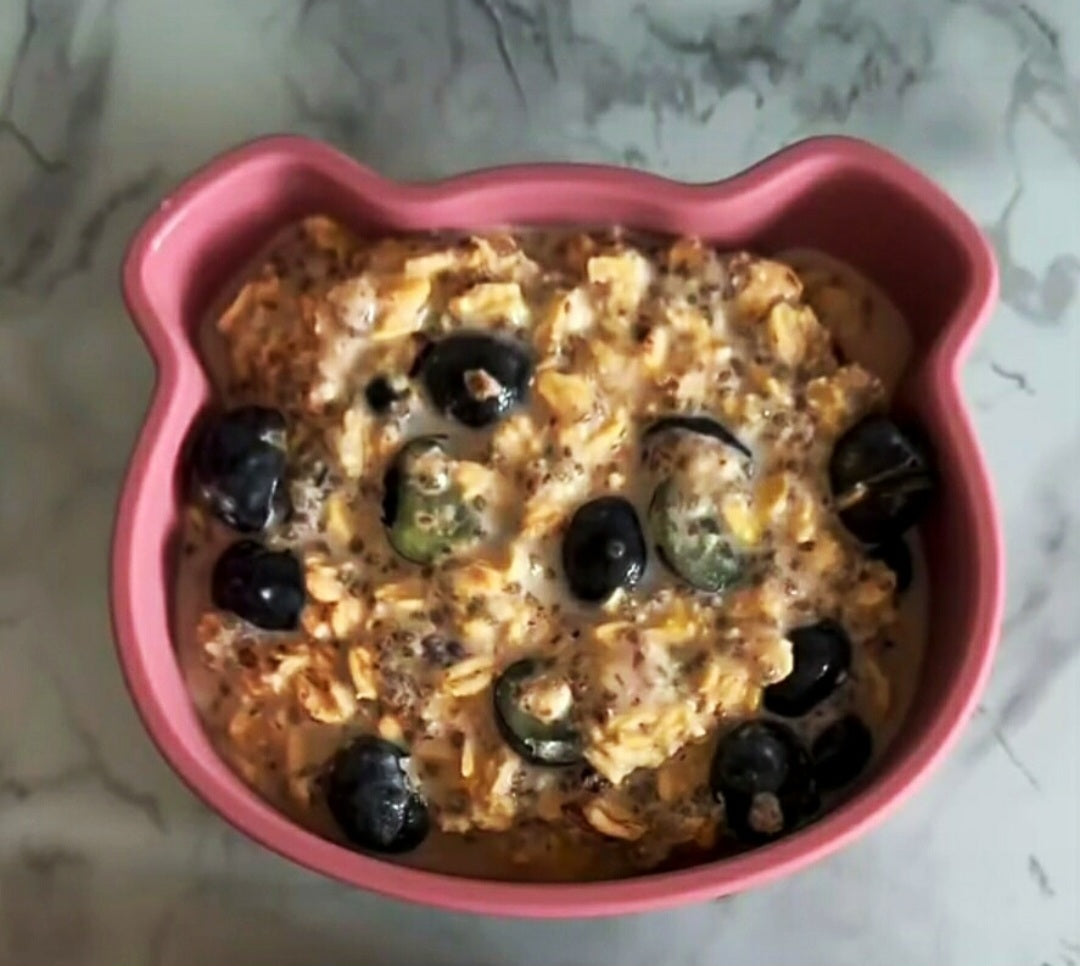 Blueberry & Almond Overnight Chia Oats – TUM TUM TOTS