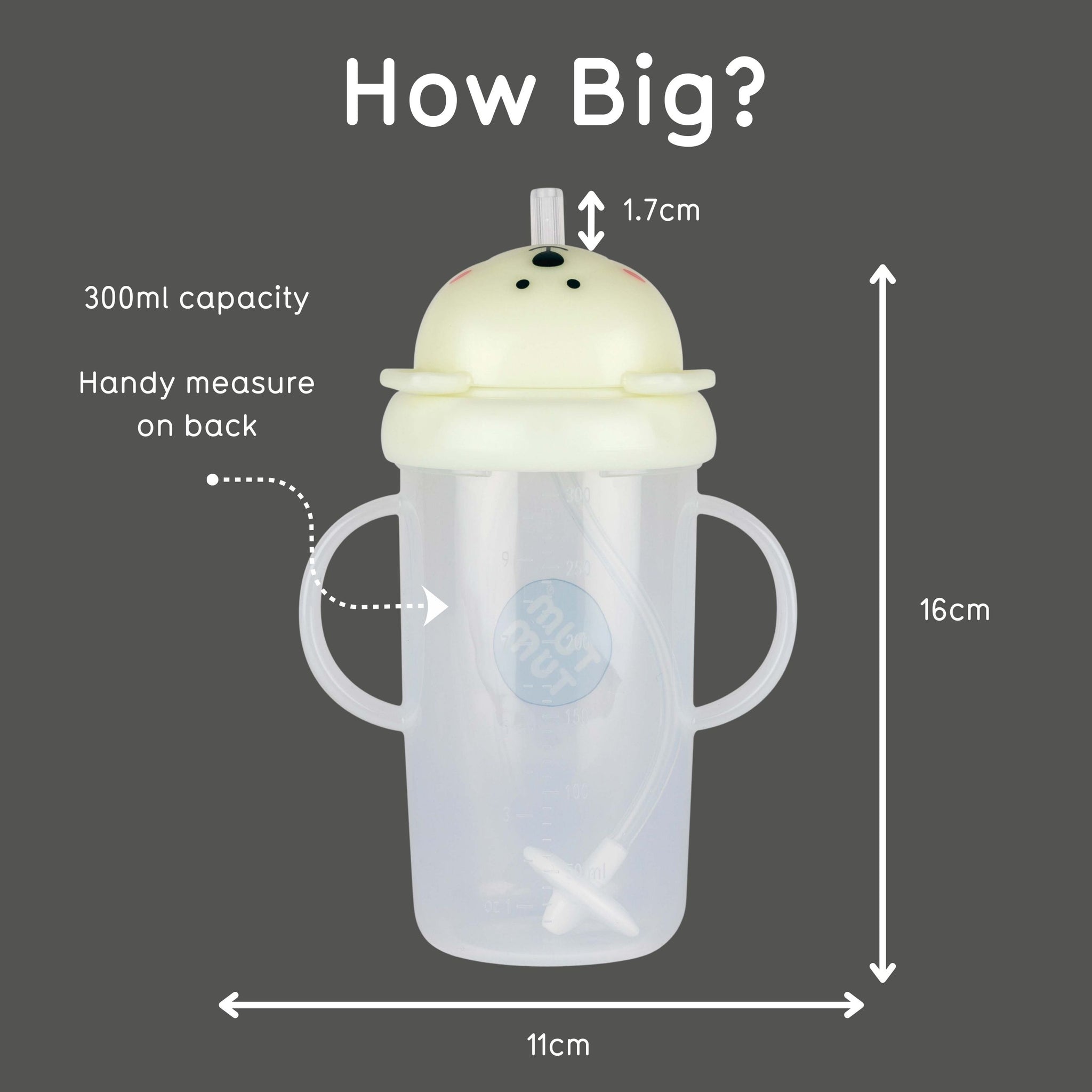 Tall Tippy Up Sippy Cup, with Weighted Straw (Valve Free), Glow In The Dark, Pete Polar Bear, 300ml, Series 3