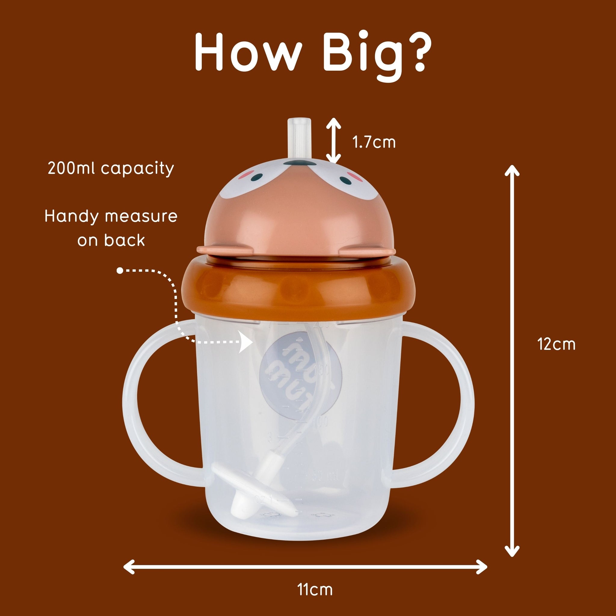 Tippy Up Sippy Cup with Weighted Straw (Valve Free) Fergus 200ml