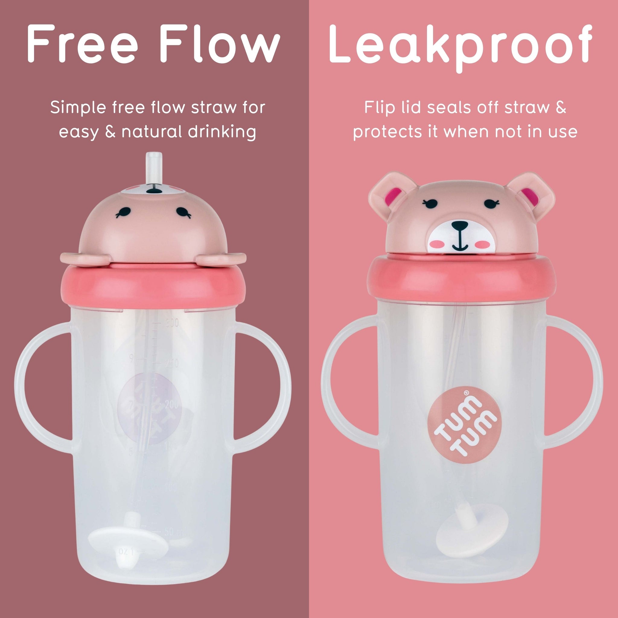 Tall Tippy Up Sippy Cup, with Weighted Straw (Valve Free), Betsy Bear, 300ml, Series 3