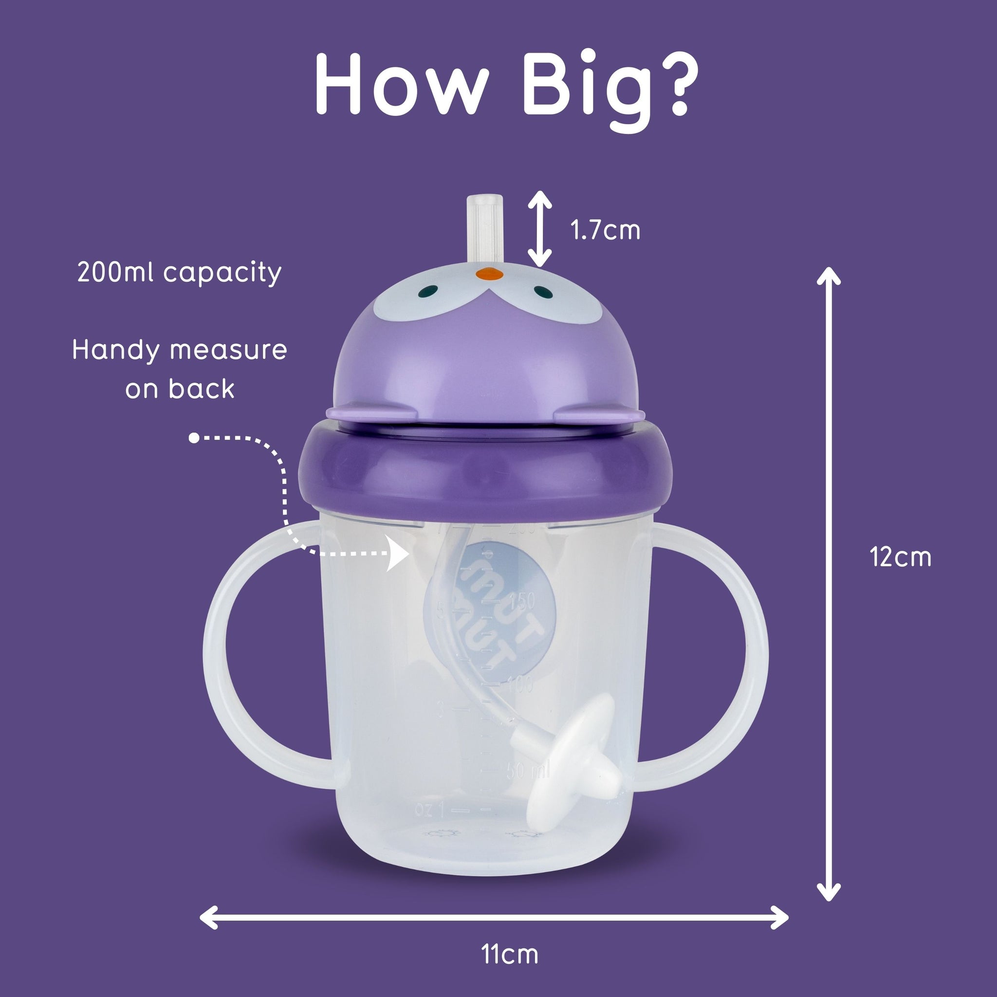 Tippy Up Sippy Cup (Series 3), with Weighted Straw (Valve Free), Olivia Owl, 200ml