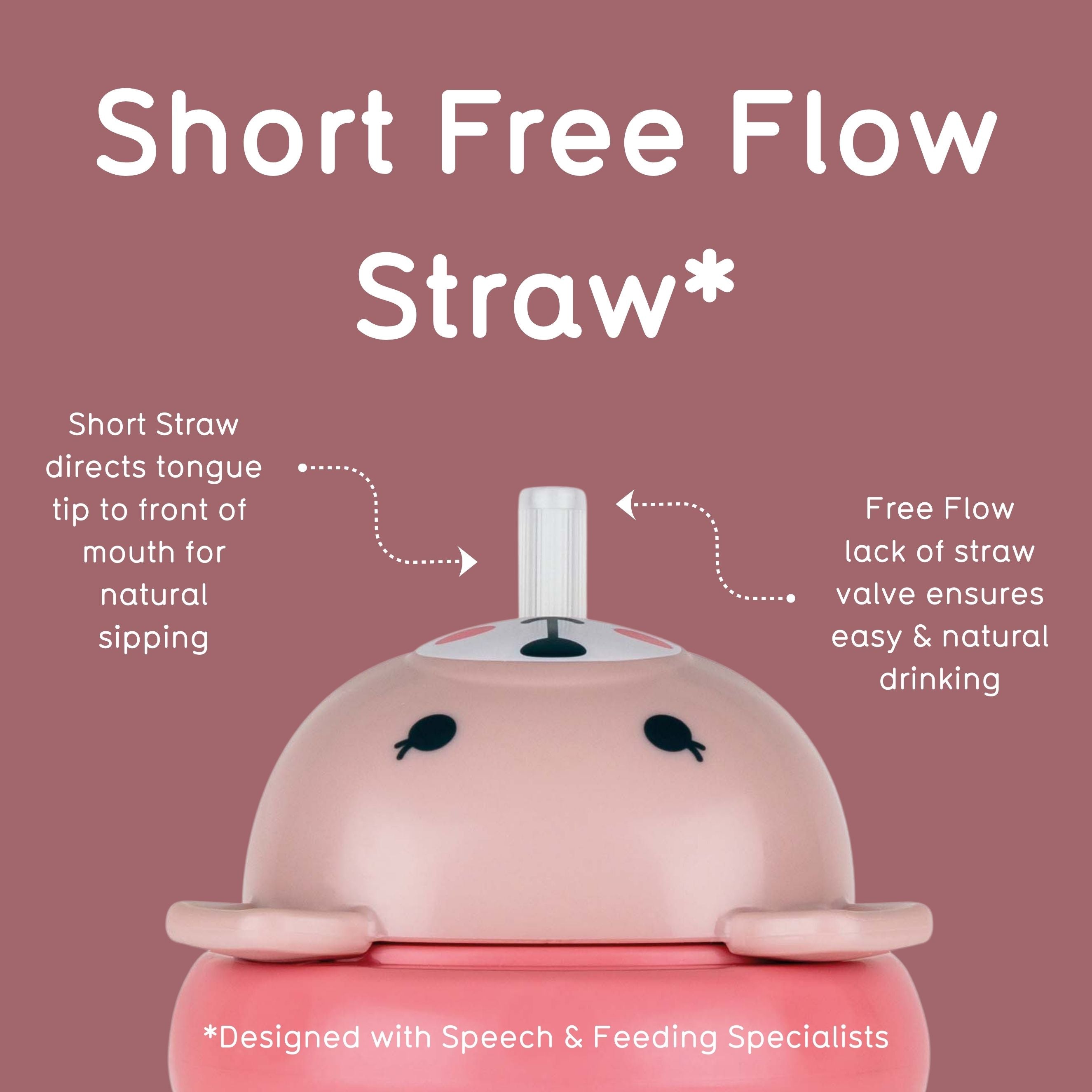 Tippy Up Sippy Cup (Series 3), with Weighted Straw (Valve Free), Betsy Bear, 200ml