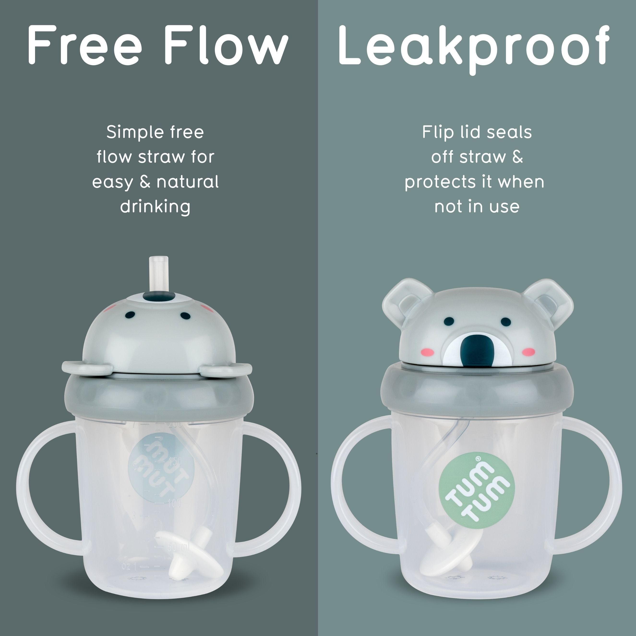 Tippy Up Sippy Cup (Series 3), with Weighted Straw (Valve Free), Kev Koala, 200ml