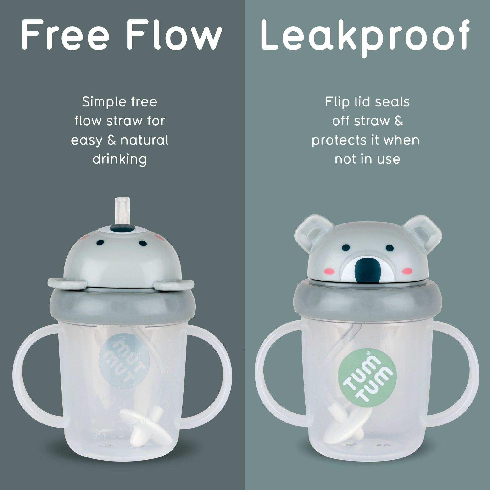 Tippy Up Sippy Cup (Series 3), with Weighted Straw (Valve Free), Kev Koala, 200ml