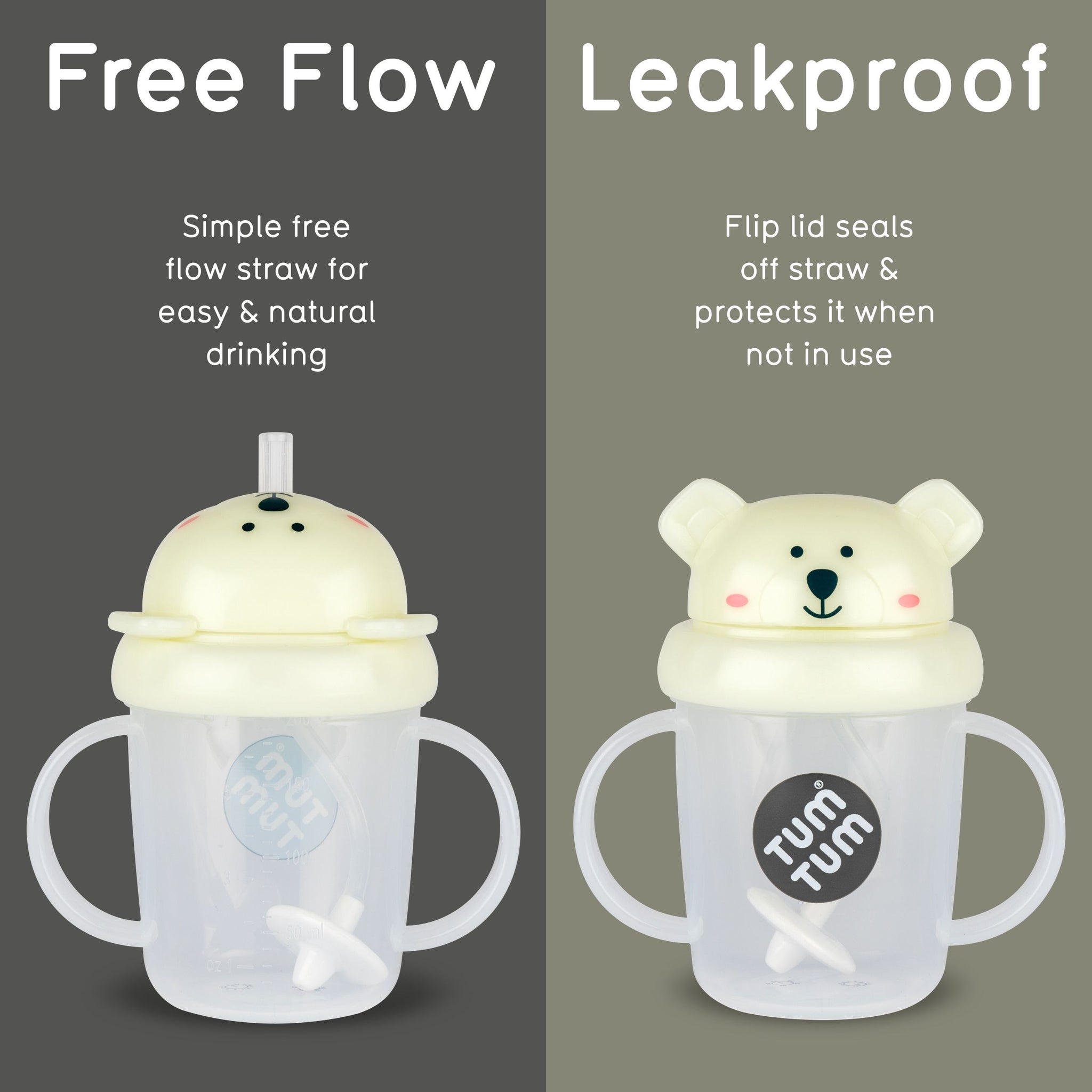 Tippy Up Sippy Cup, with Weighted Straw (Valve Free), Pete Polar Bear, 200ml