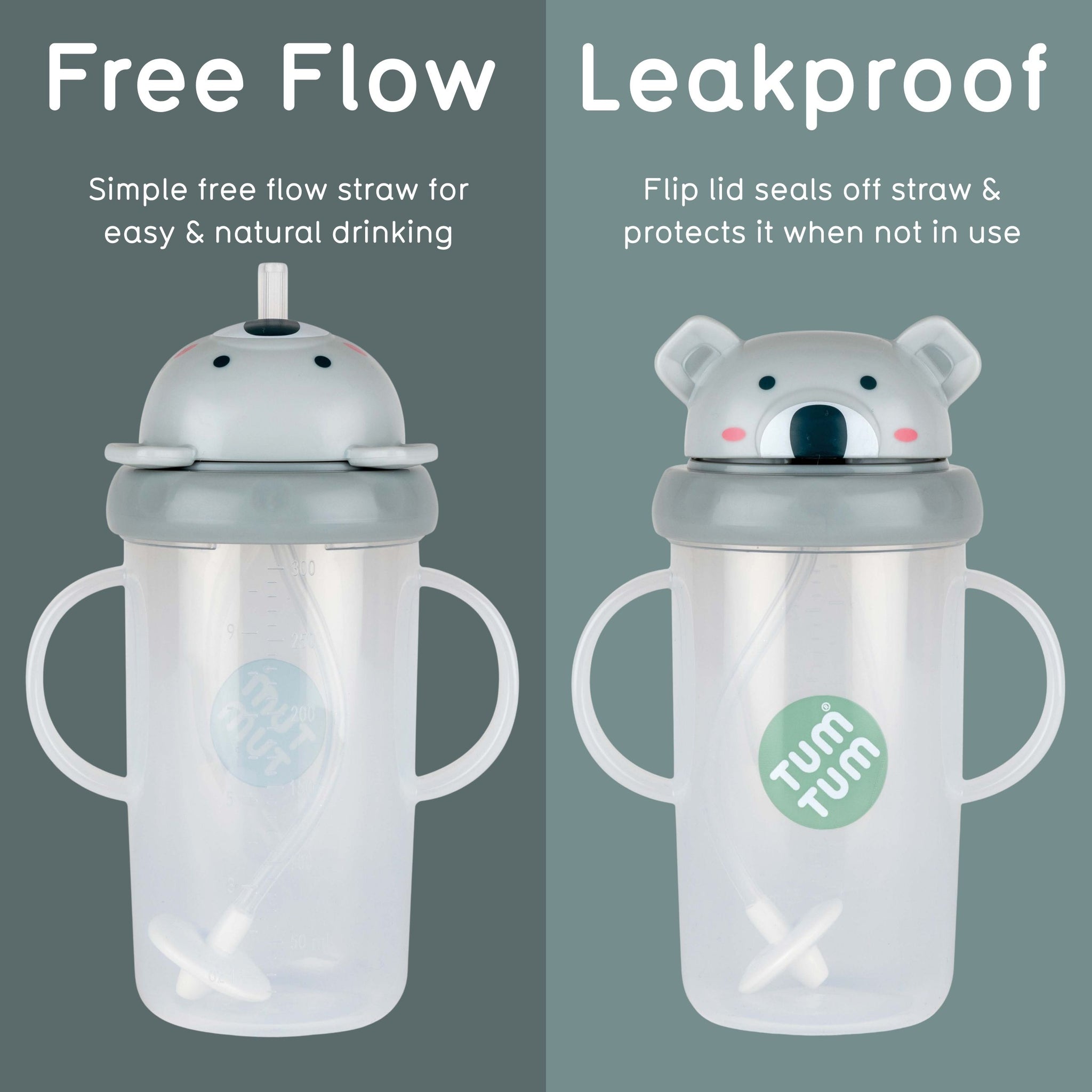 Tall Tippy Up Sippy Cup, with Weighted Straw (Valve Free), Kev Koala, 300ml, Series 3