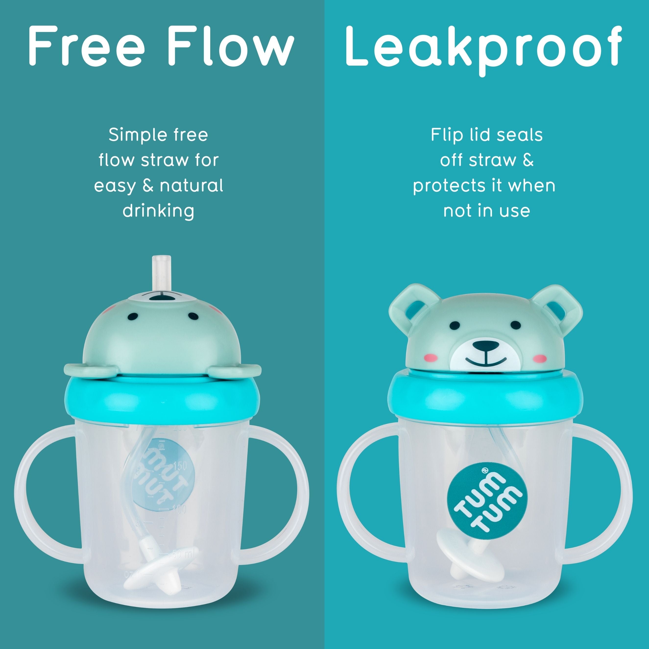 Tippy Up Sippy Cup (Series 3), with Weighted Straw (Valve Free), Boris Bear, 200ml