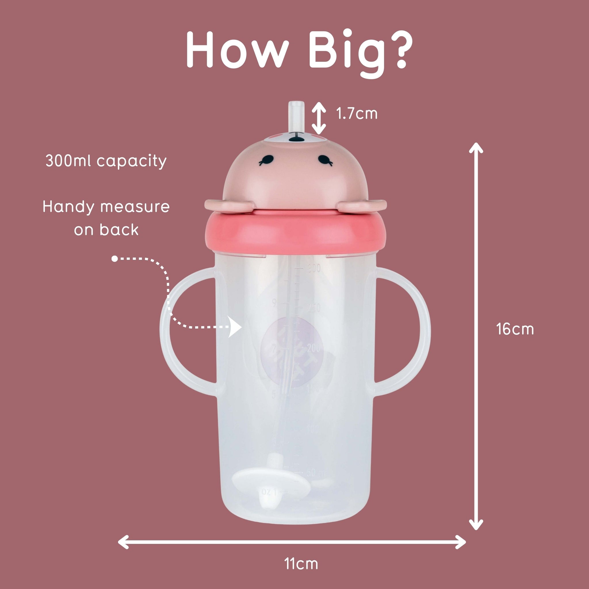 Tall Tippy Up Sippy Cup, with Weighted Straw (Valve Free), Betsy Bear, 300ml, Series 3