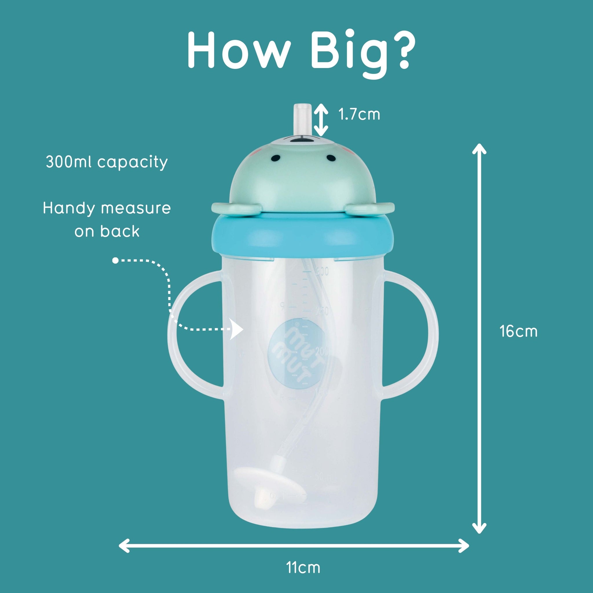 Tall Tippy Up Sippy Cup, with Weighted Straw (Valve Free), Boris Bear, 300ml, Series 3