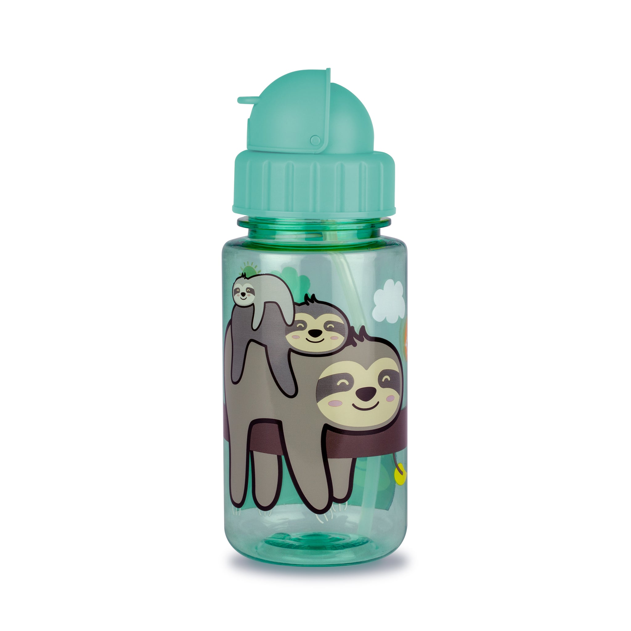 Flip Top Kids Water Bottle with Straw, Stanley Sloth, 400ml