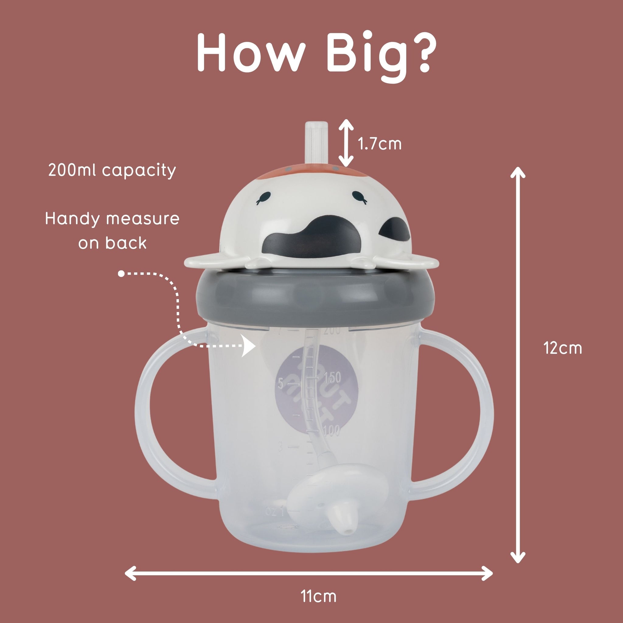 Tippy Up Sippy Cup (Series 3), with Weighted Straw (Valve Free), Connie Cow, 200ml
