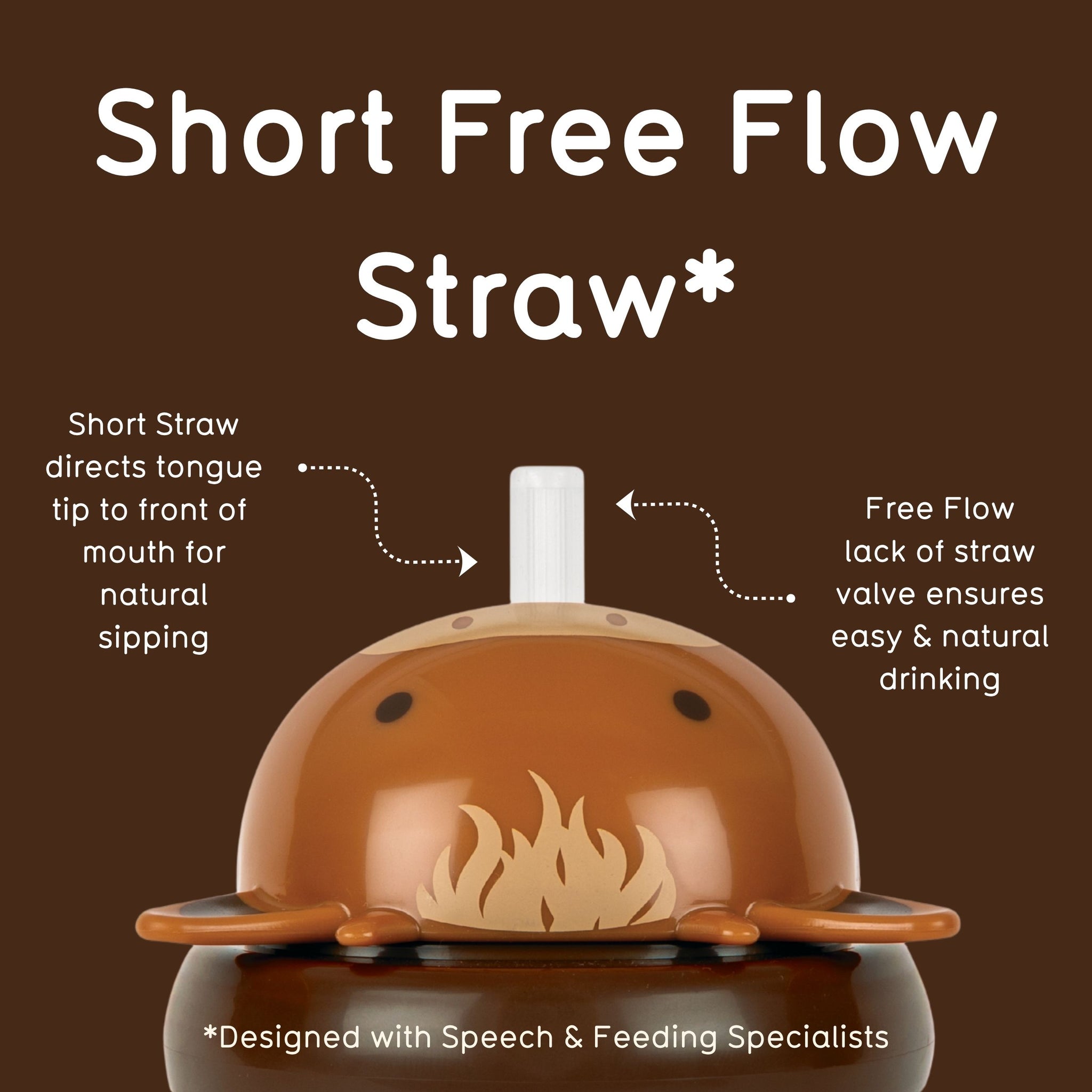 Tippy Up Sippy Cup (Series 3), with Weighted Straw (Valve Free), Clyde Cow, 200ml