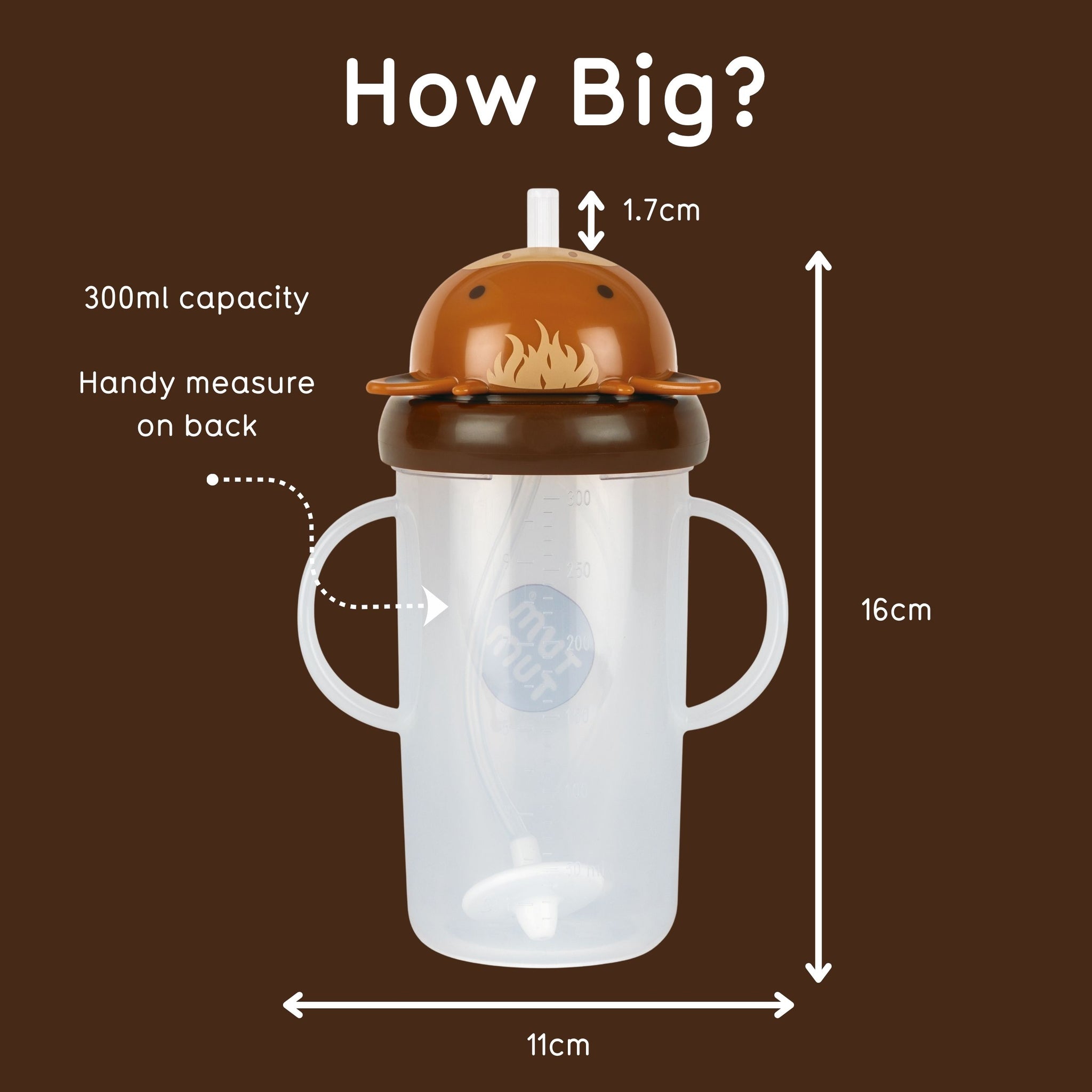Tall Tippy Up Sippy Cup, with Weighted Straw (Valve Free), Clyde Cow, 300ml, Series 3