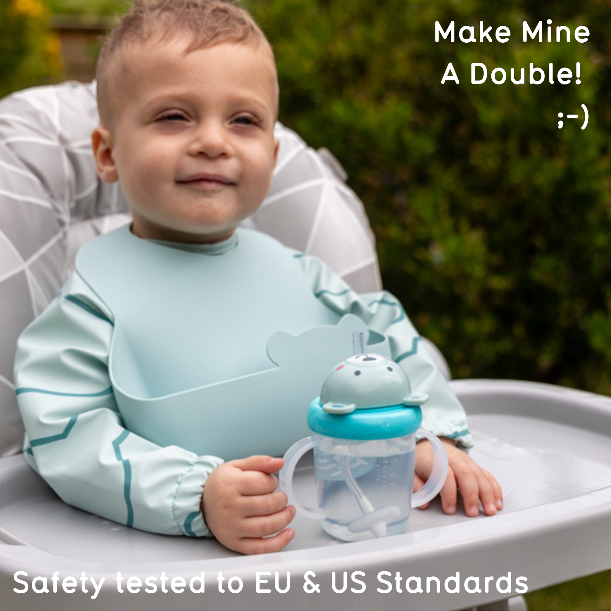 Double Up Bibs Set, Blue