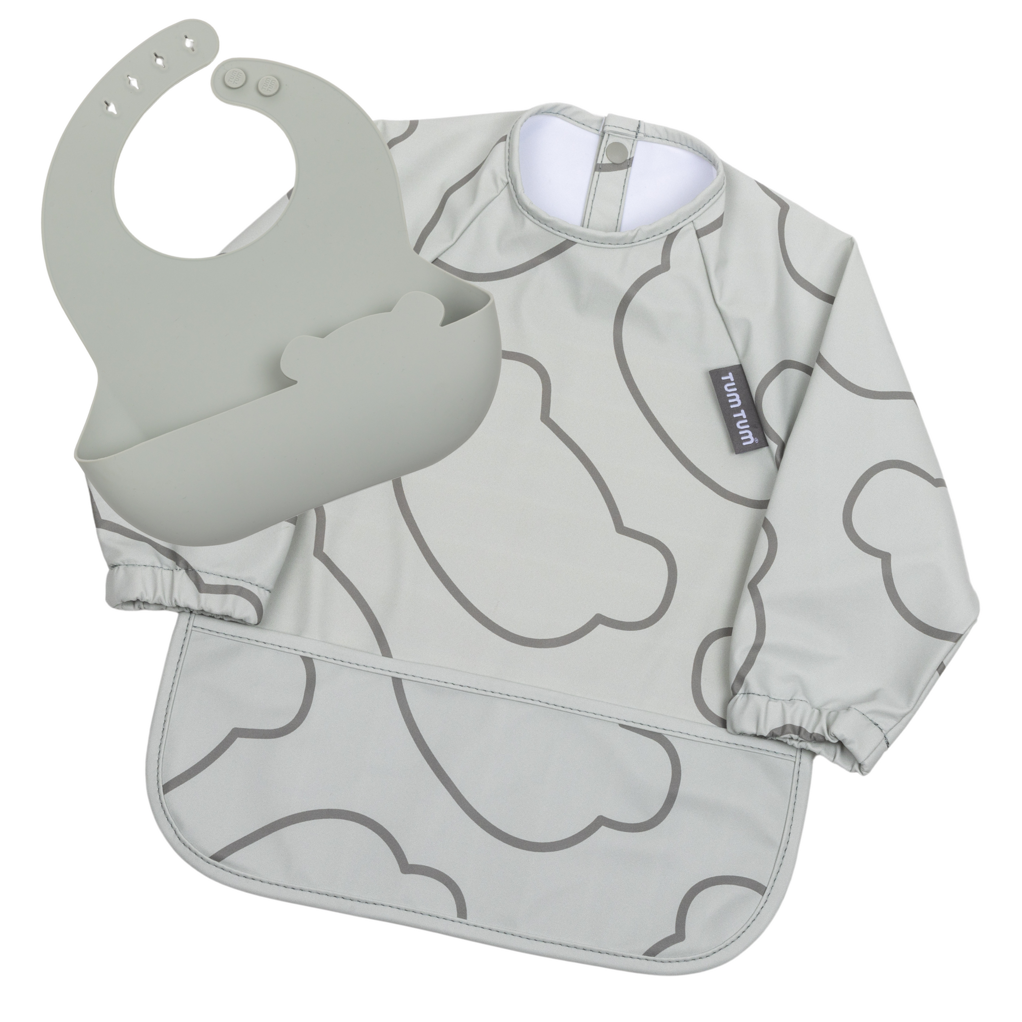 Double Up Bibs Set, Grey