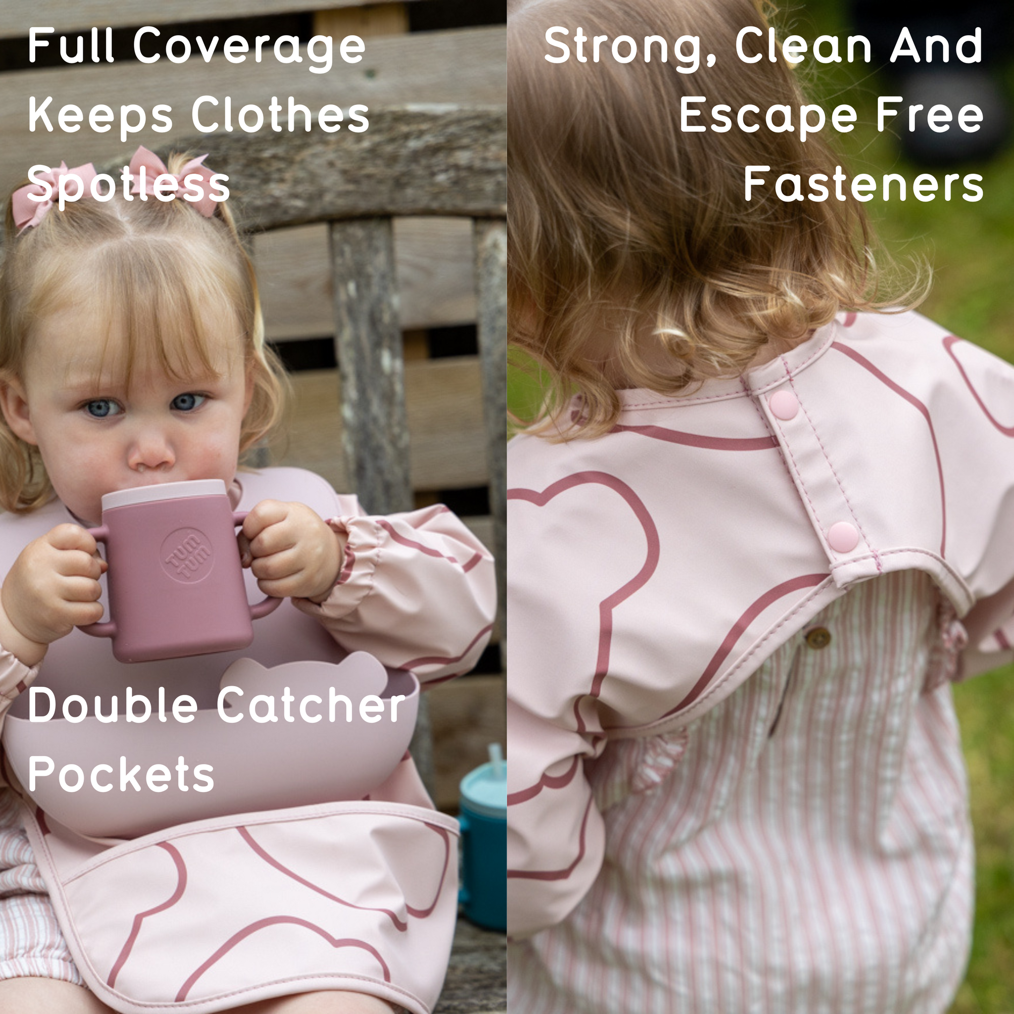 Double Up Bibs Set, Pink