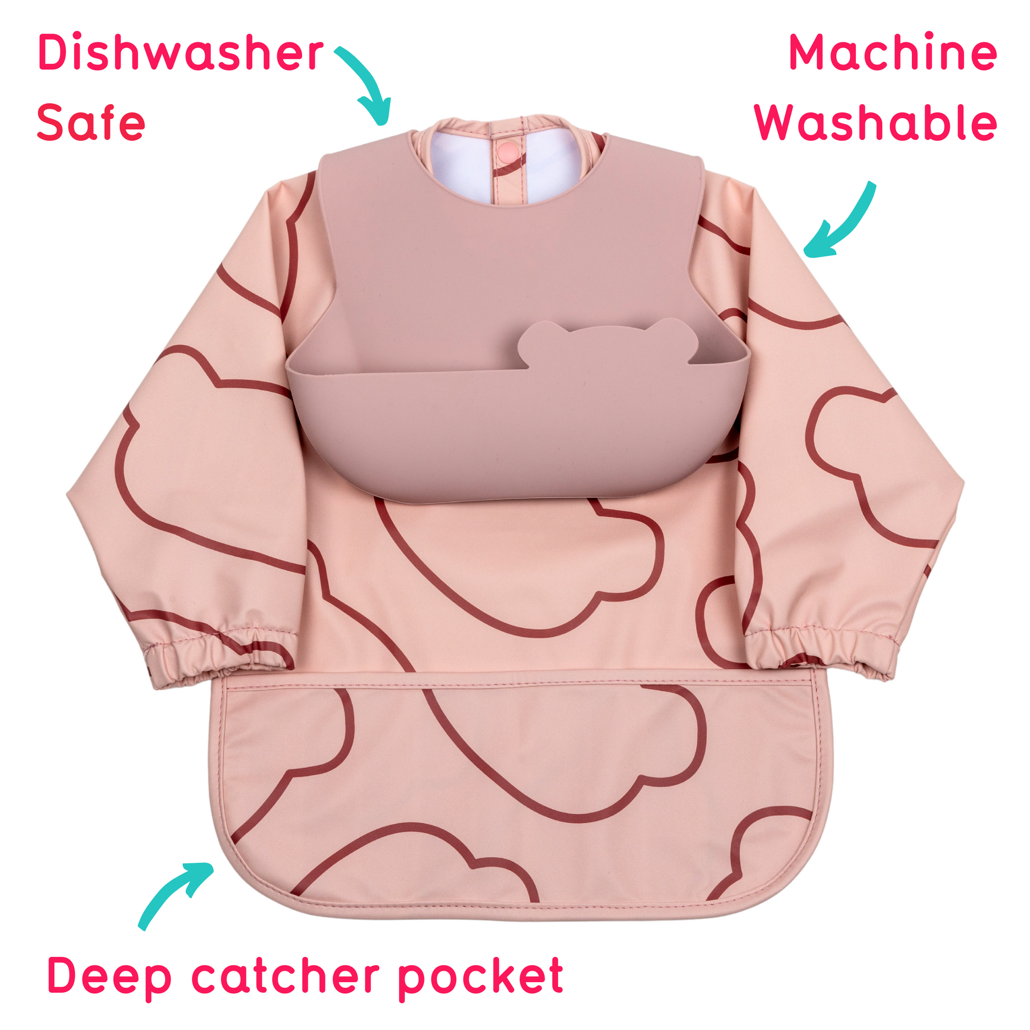 Double Up Bibs Set, Pink