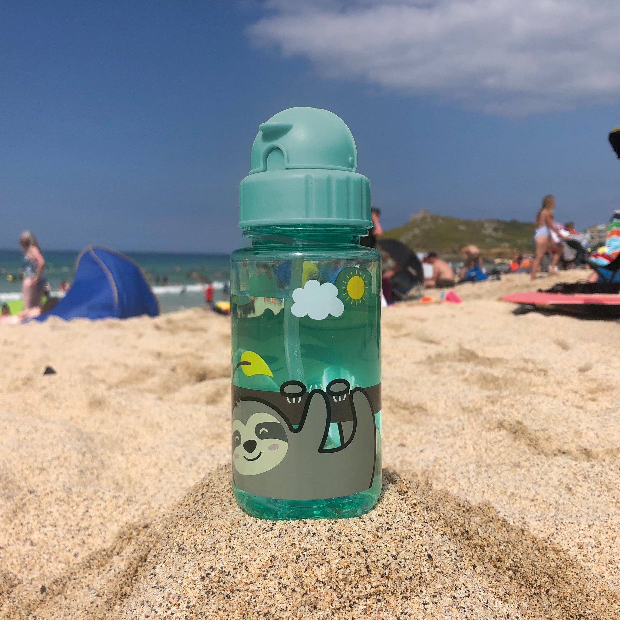 Flip Top Kids Water Bottle with Straw, Stanley Sloth, 400ml