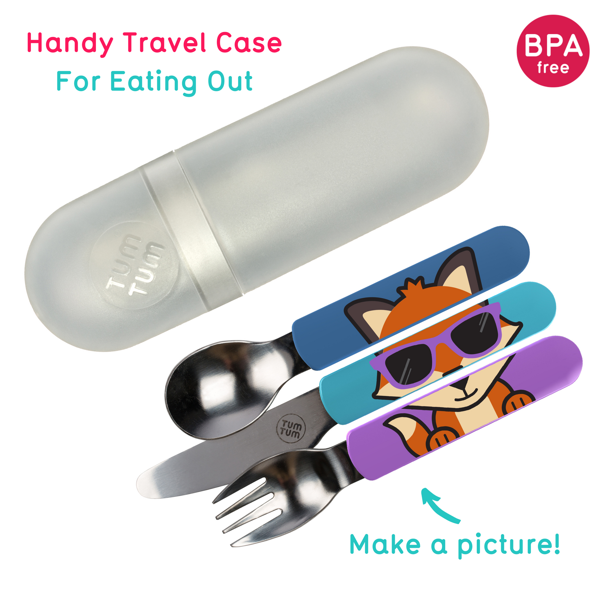 Easy Scoop Toddler Cutlery with Travel Case, Felicity Fox