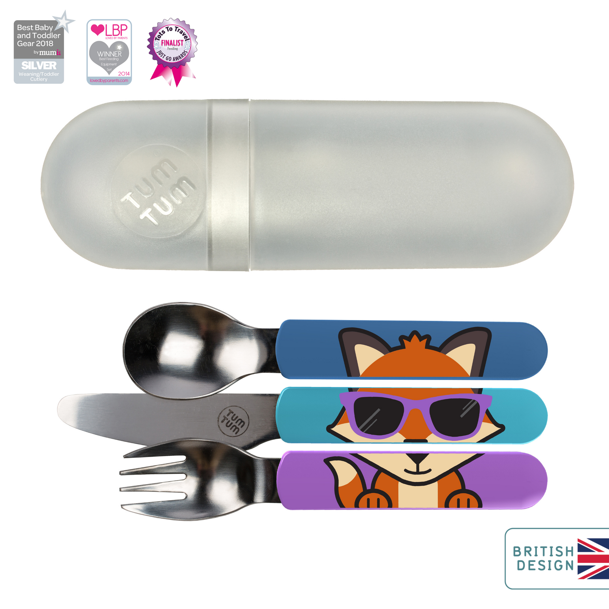 Easy Scoop Toddler Cutlery with Travel Case, Felicity Fox