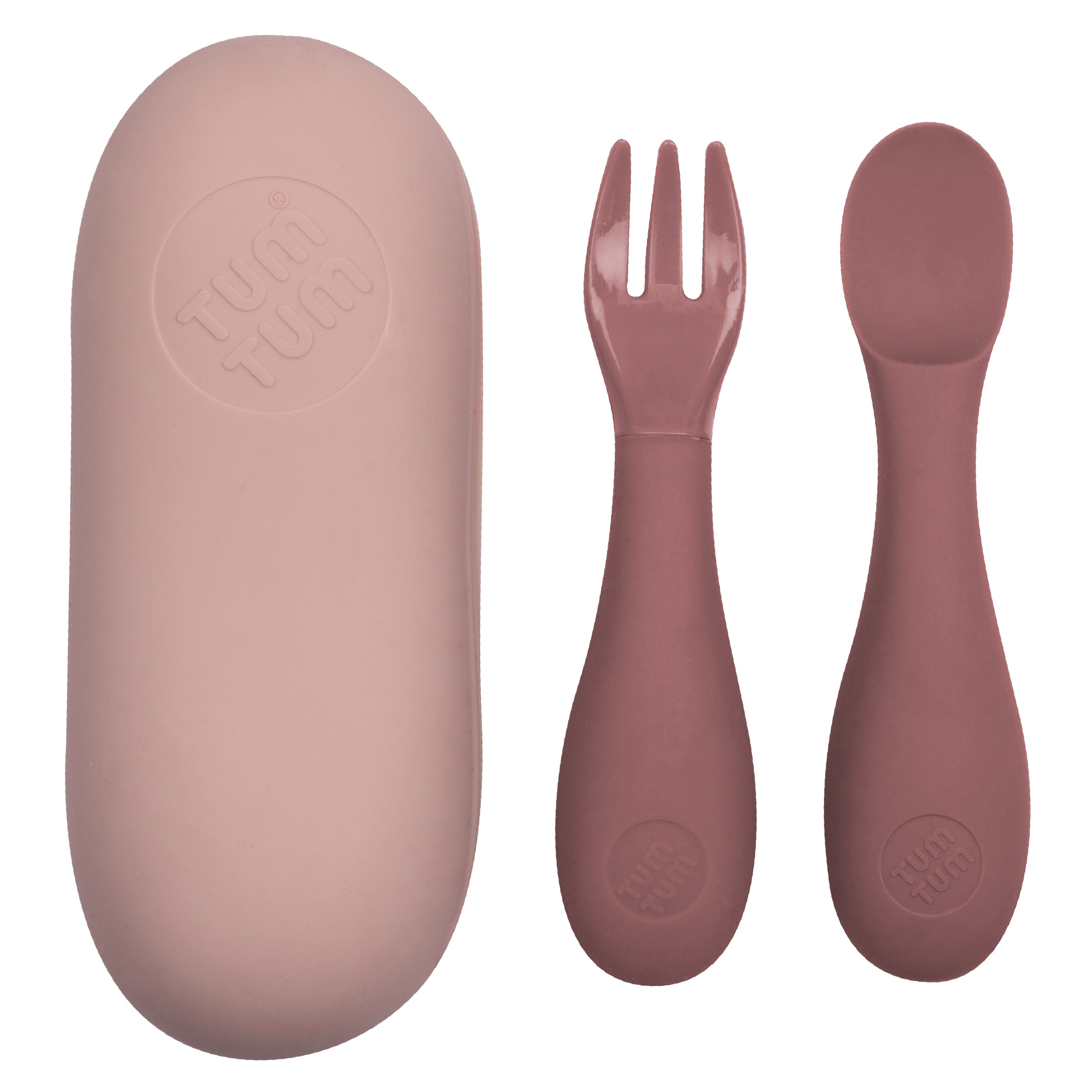 Baby Cutlery Set With Travel Case Pink TUM TUM TOTS baby-cutlery-set-with-travel-case-pink-tum-tum-tots