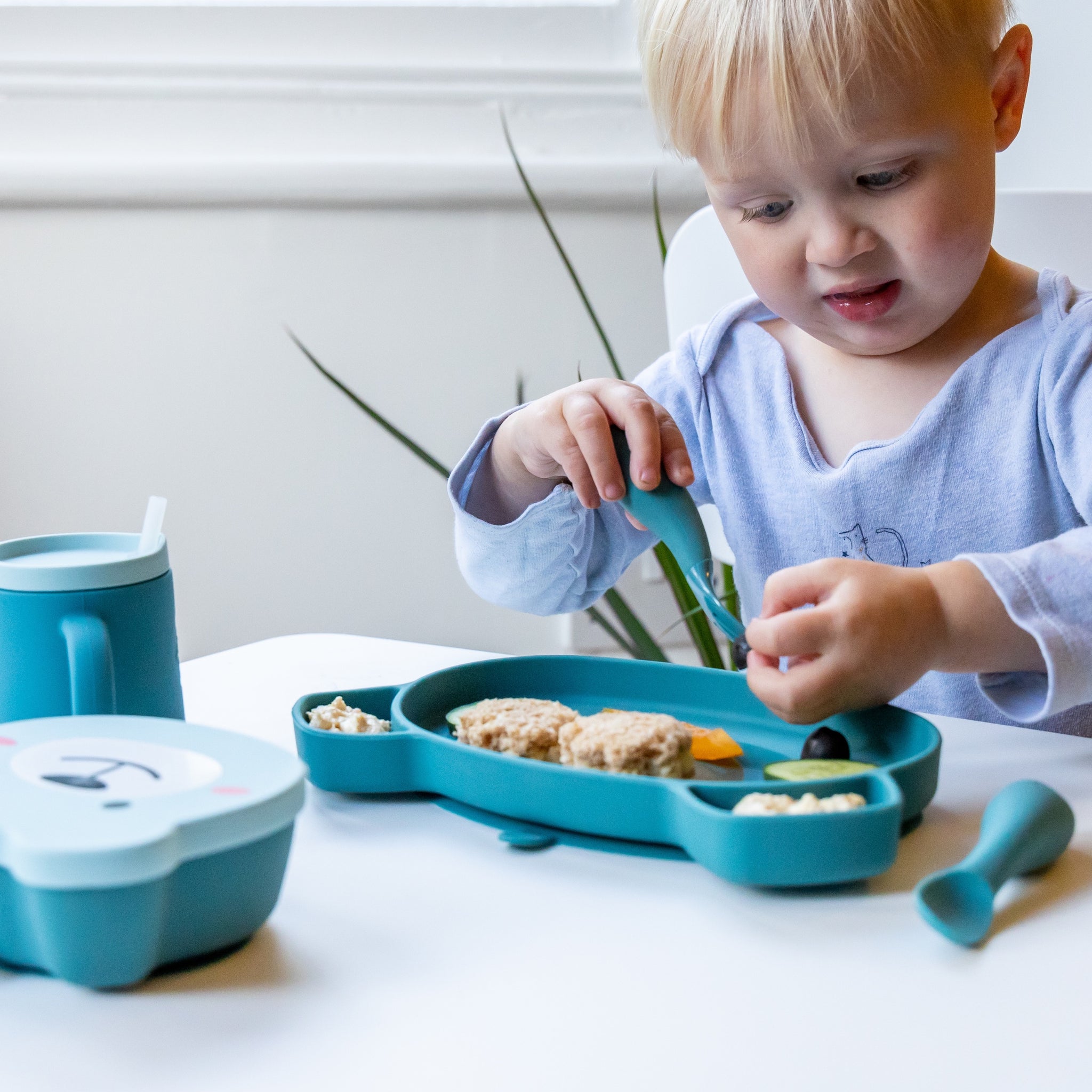 Baby Cutlery Set with Travel Case, Blue