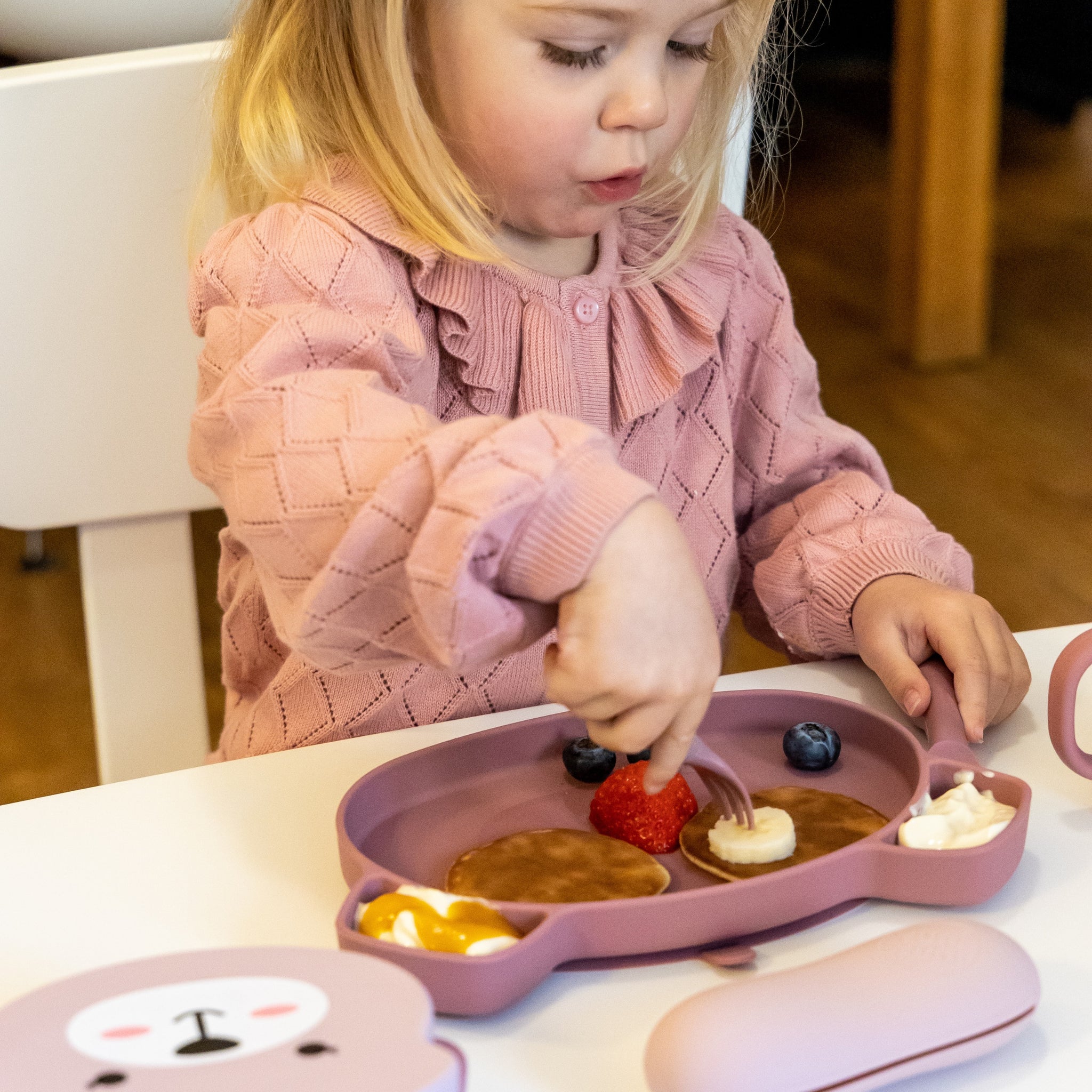Baby Cutlery Set with Travel Case, Pink