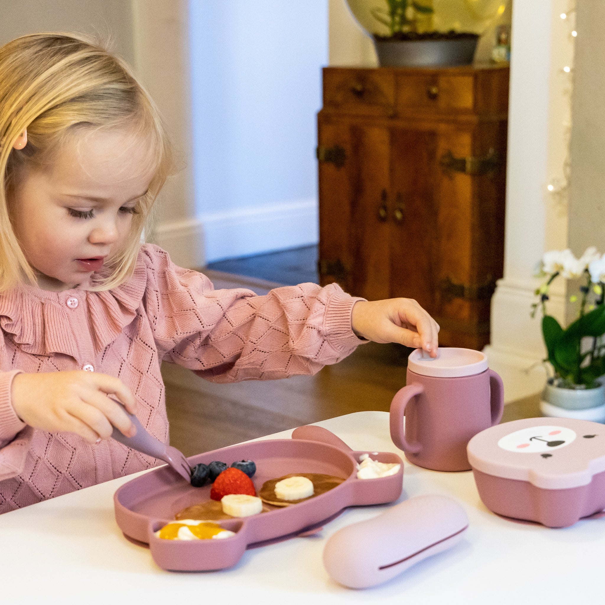 Baby Cutlery Set with Travel Case, Pink
