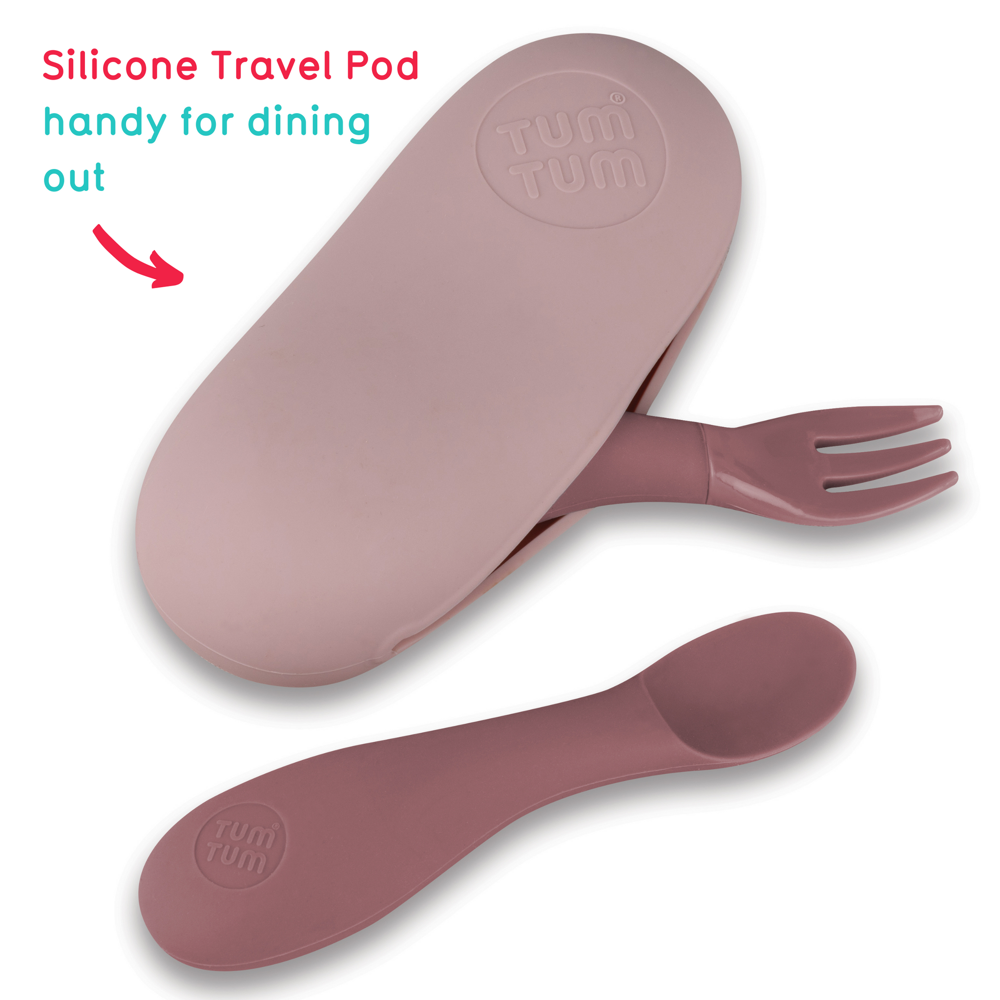 Baby Cutlery Set with Travel Case, Pink