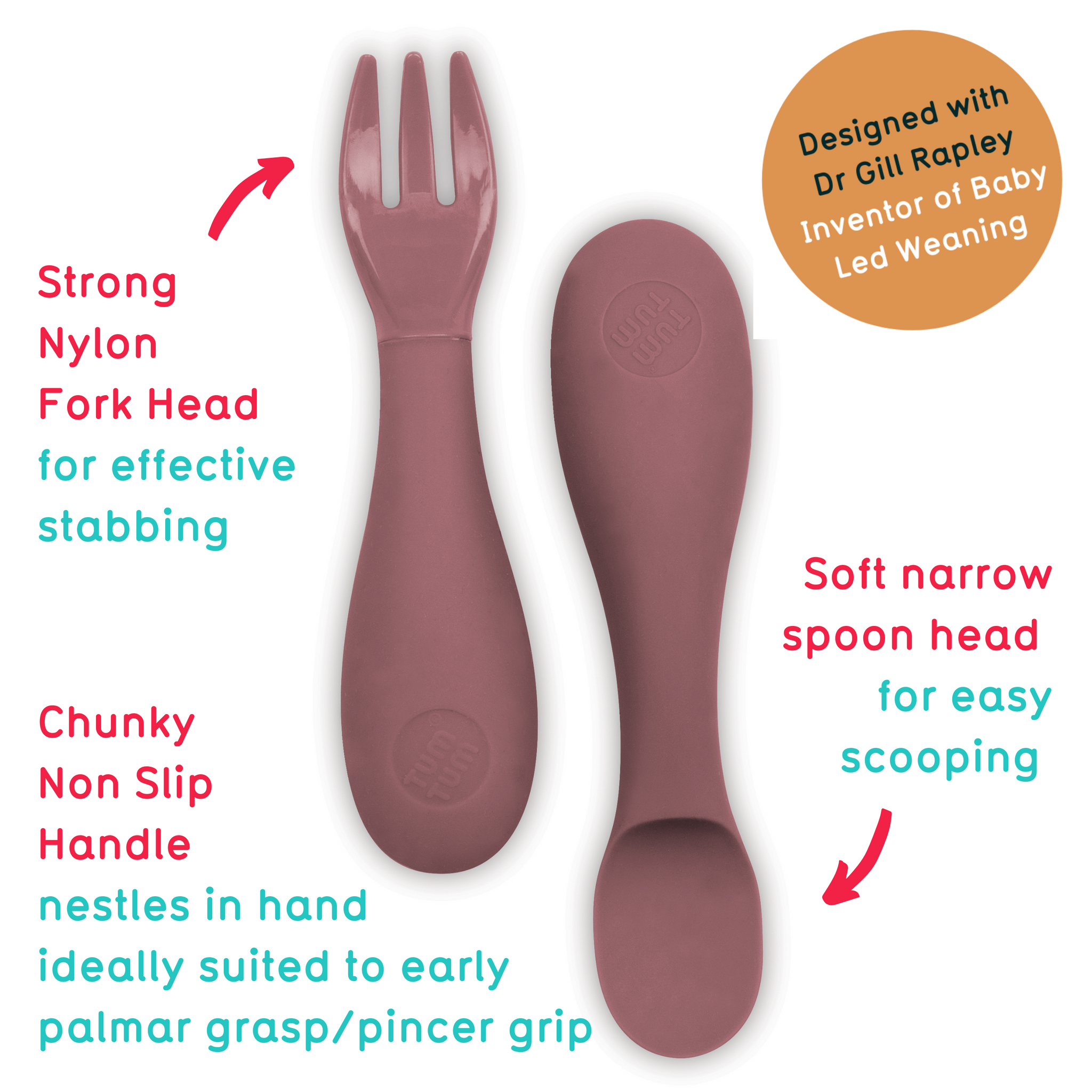 Baby Cutlery Set with Travel Case, Pink