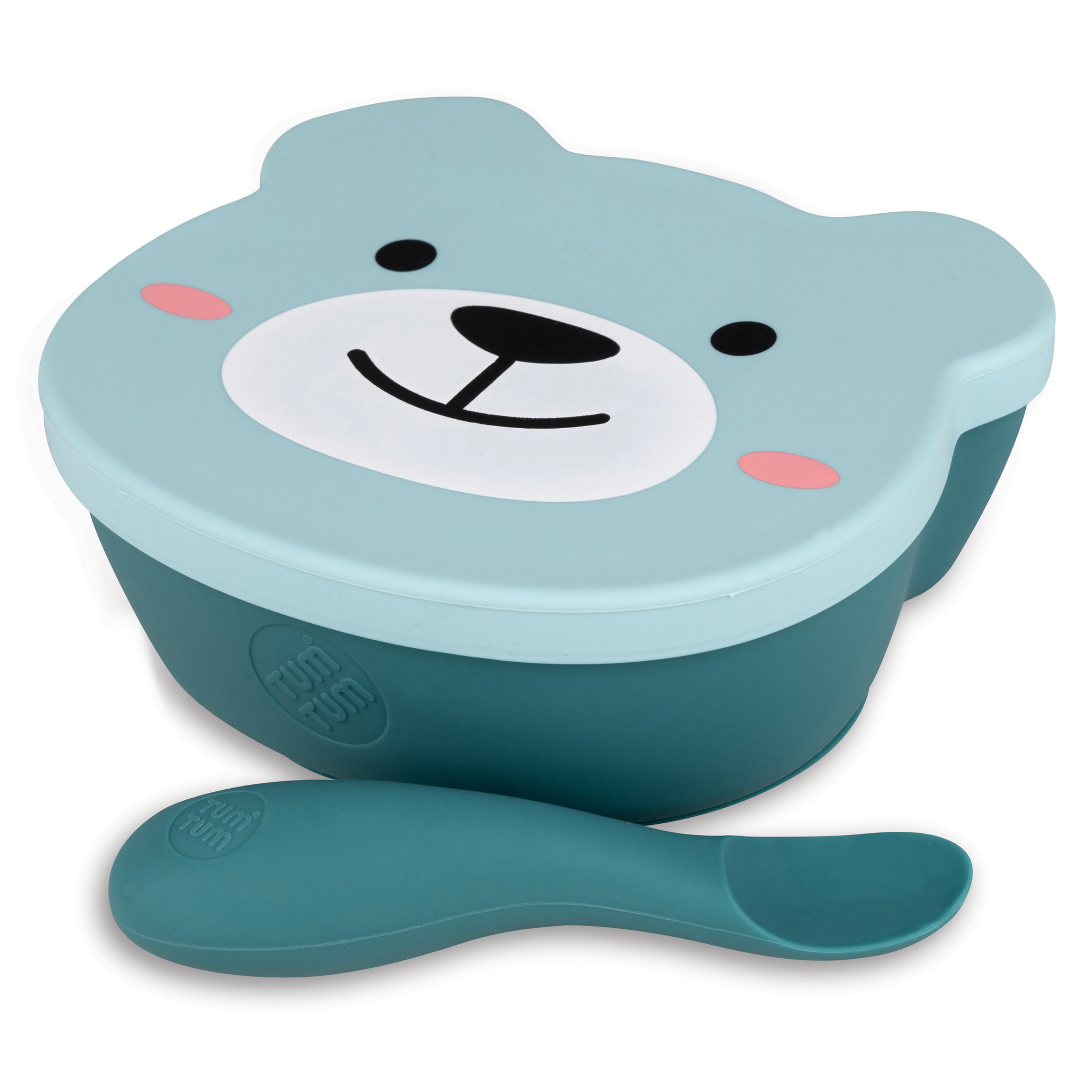 Baby Suction Bowl & Spoon Set, Blue
