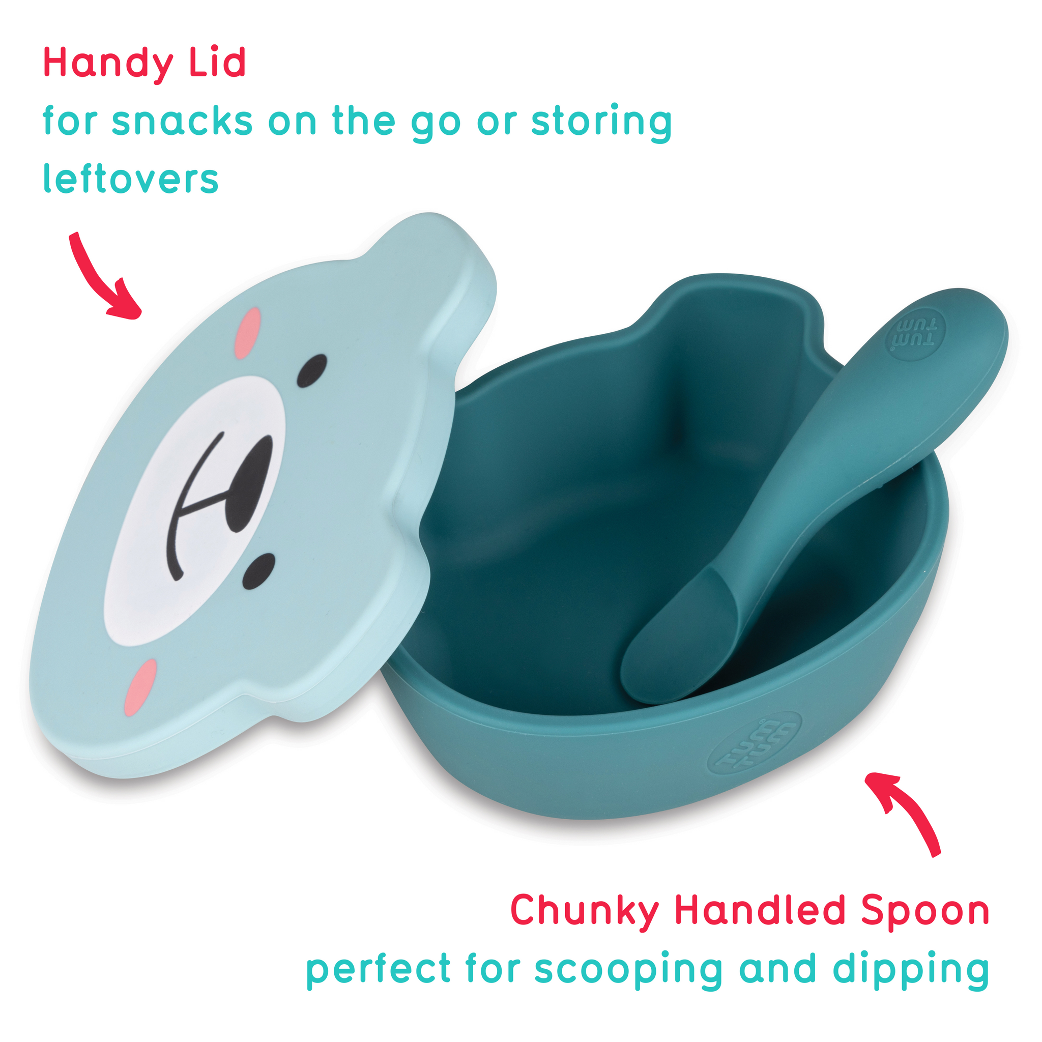 Baby Suction Bowl & Spoon Set, Blue