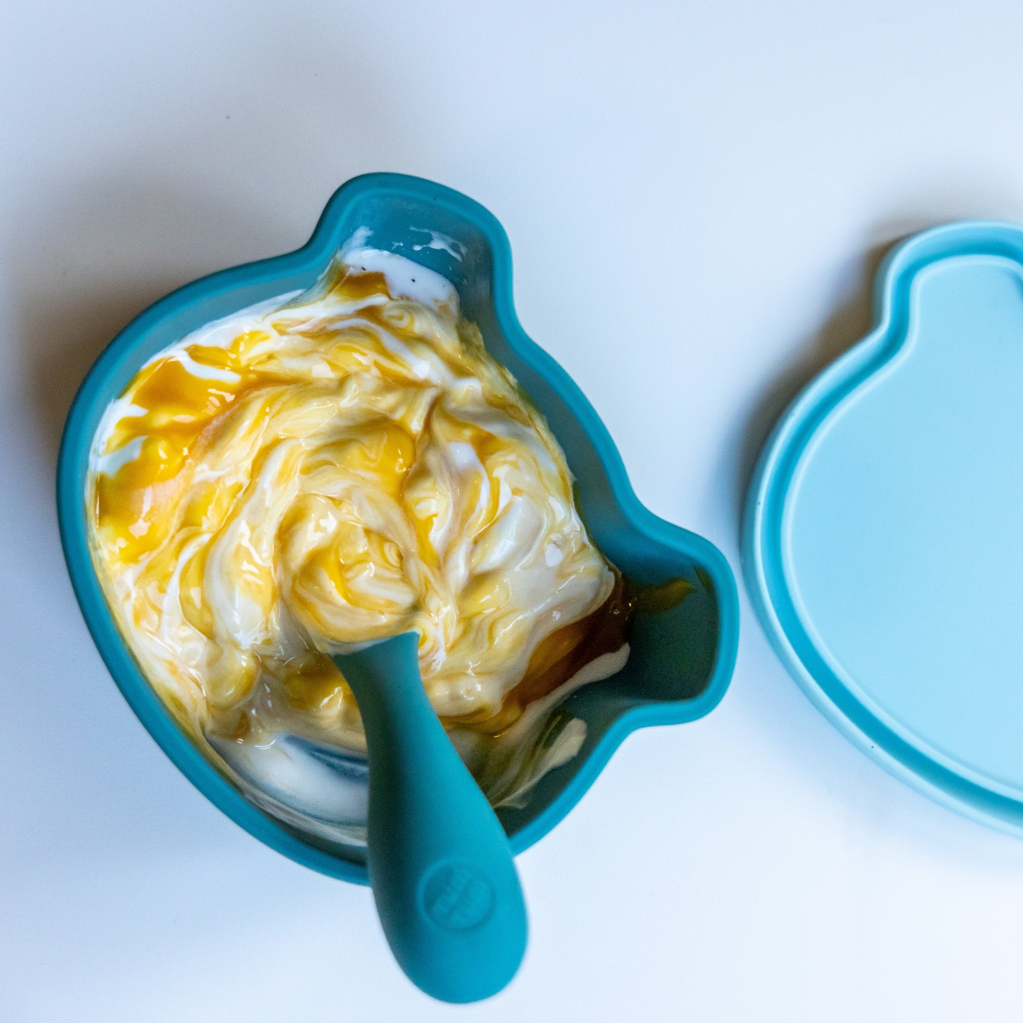 Baby Suction Bowl & Spoon Set, Blue