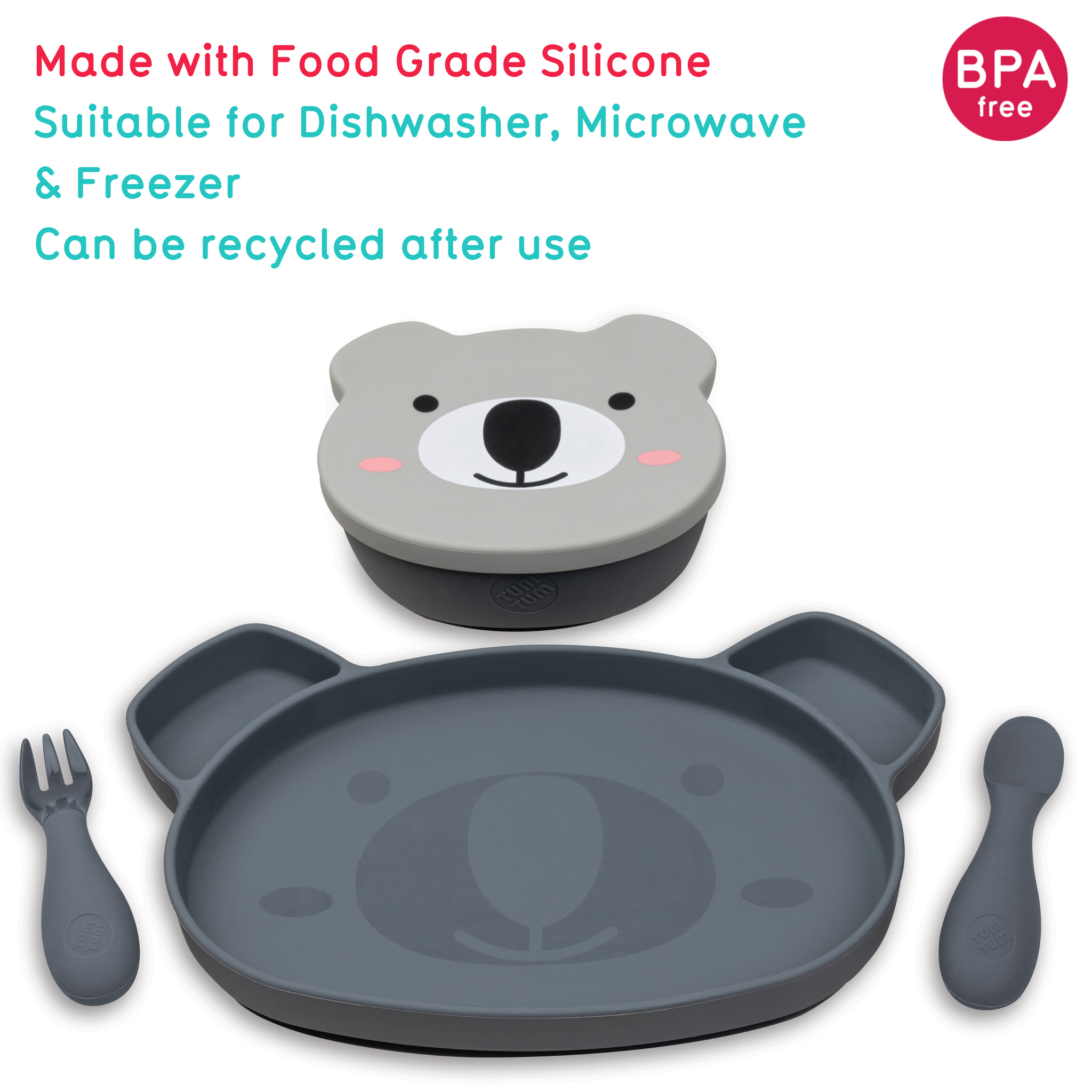 Baby Feeding Set, Grey