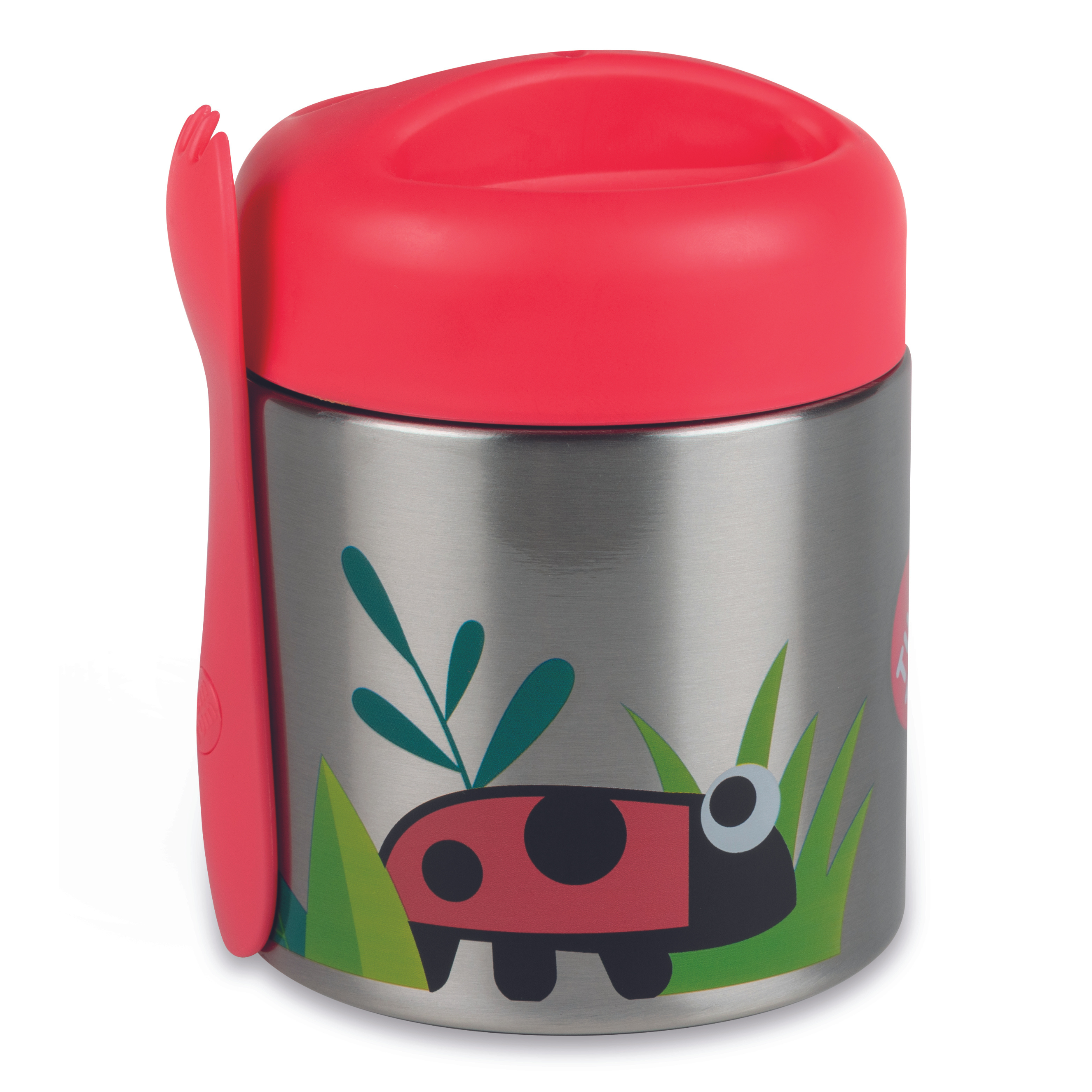 TUM TUM Kids Food Flask with Magnetic Spork Easy Open Lid, Bugs