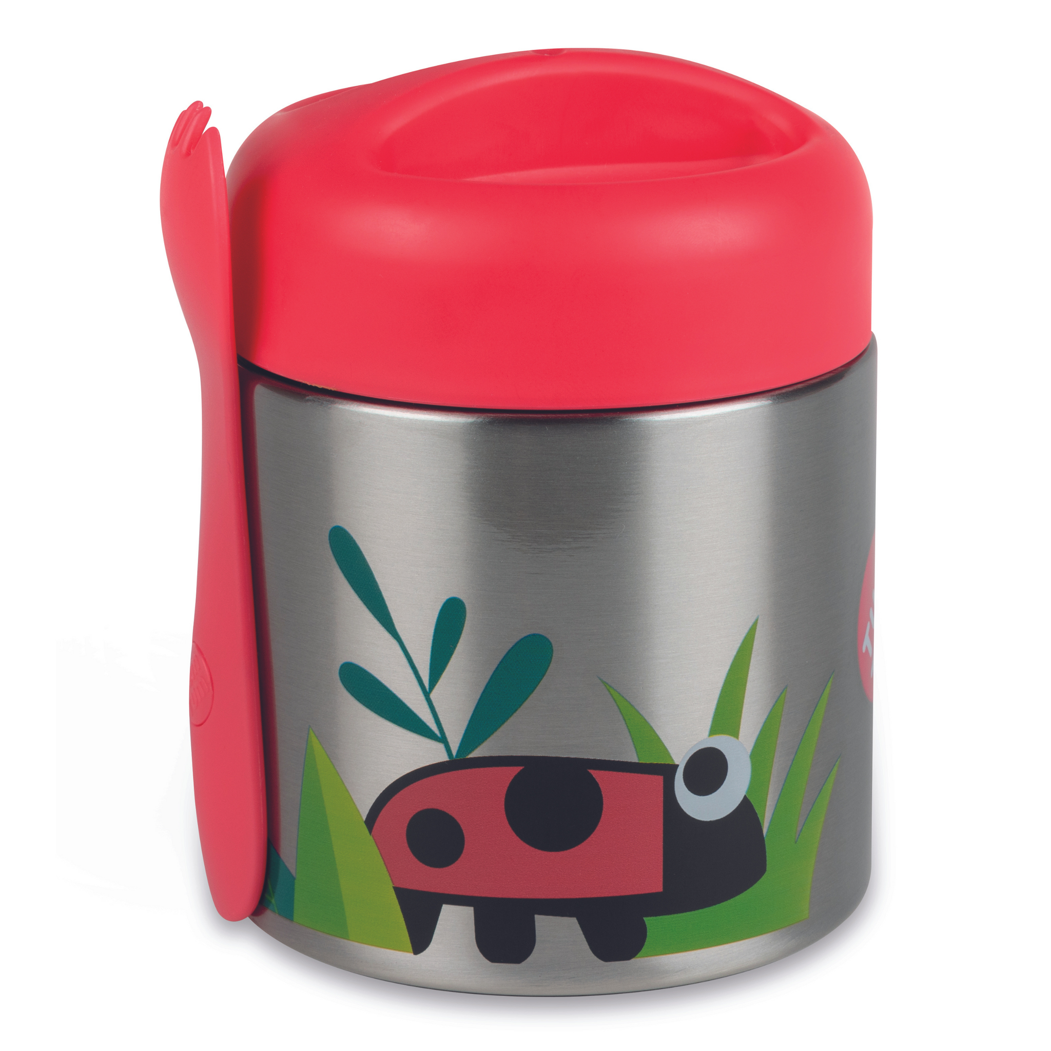 TUM TUM Kids Food Flask with Magnetic Spork Easy Open Lid, Bugs