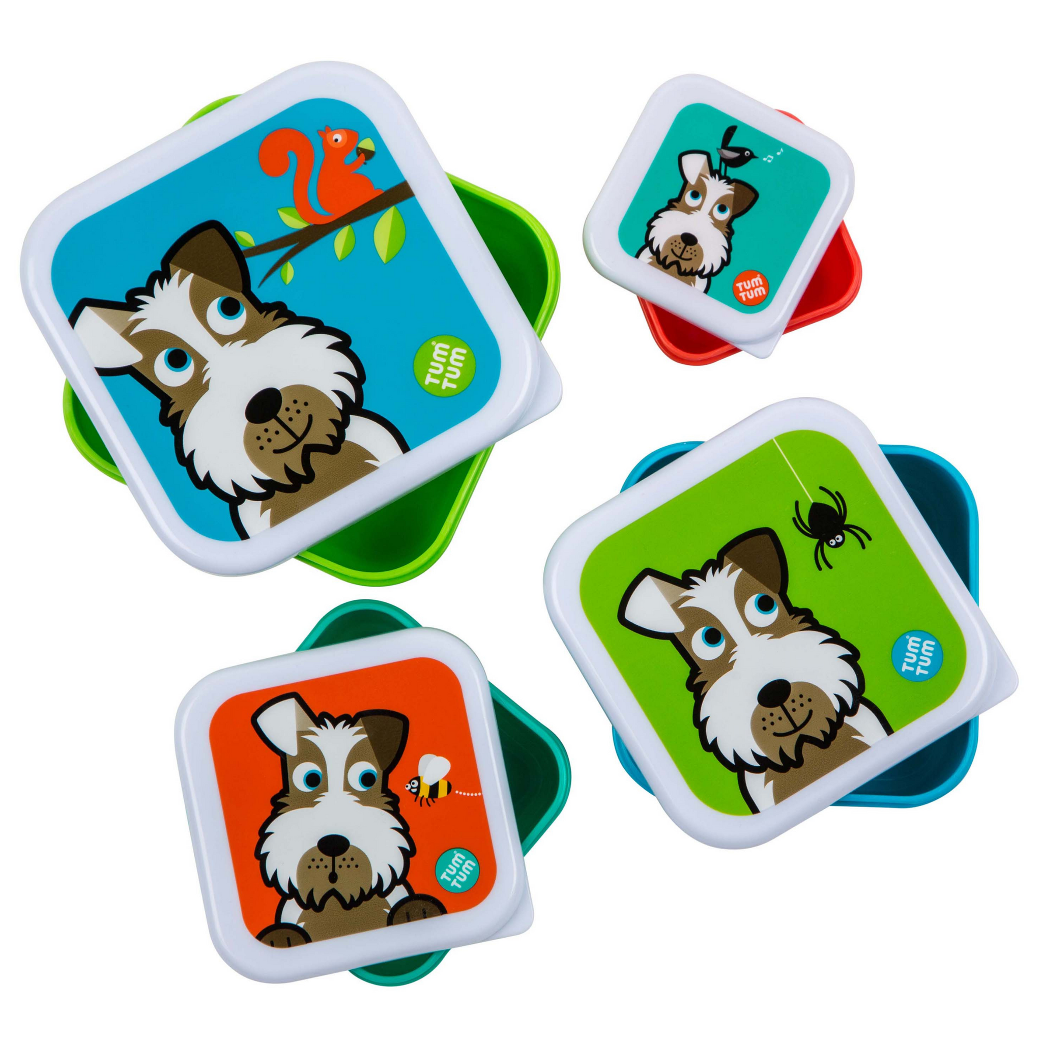 Set of 4 Nesting Snack Pots for Kids, Scruff the Dog