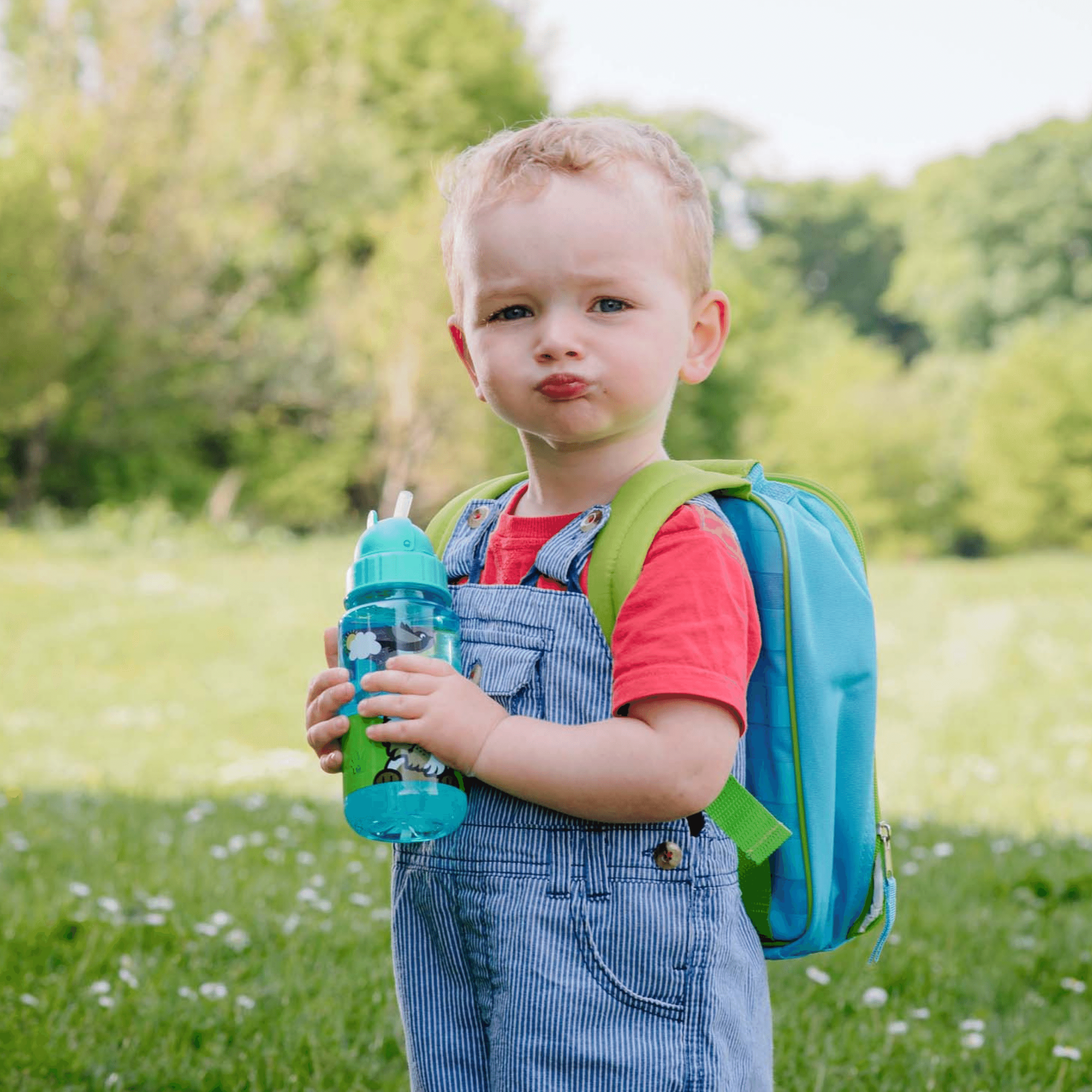 Refillable kids water bottle, dog