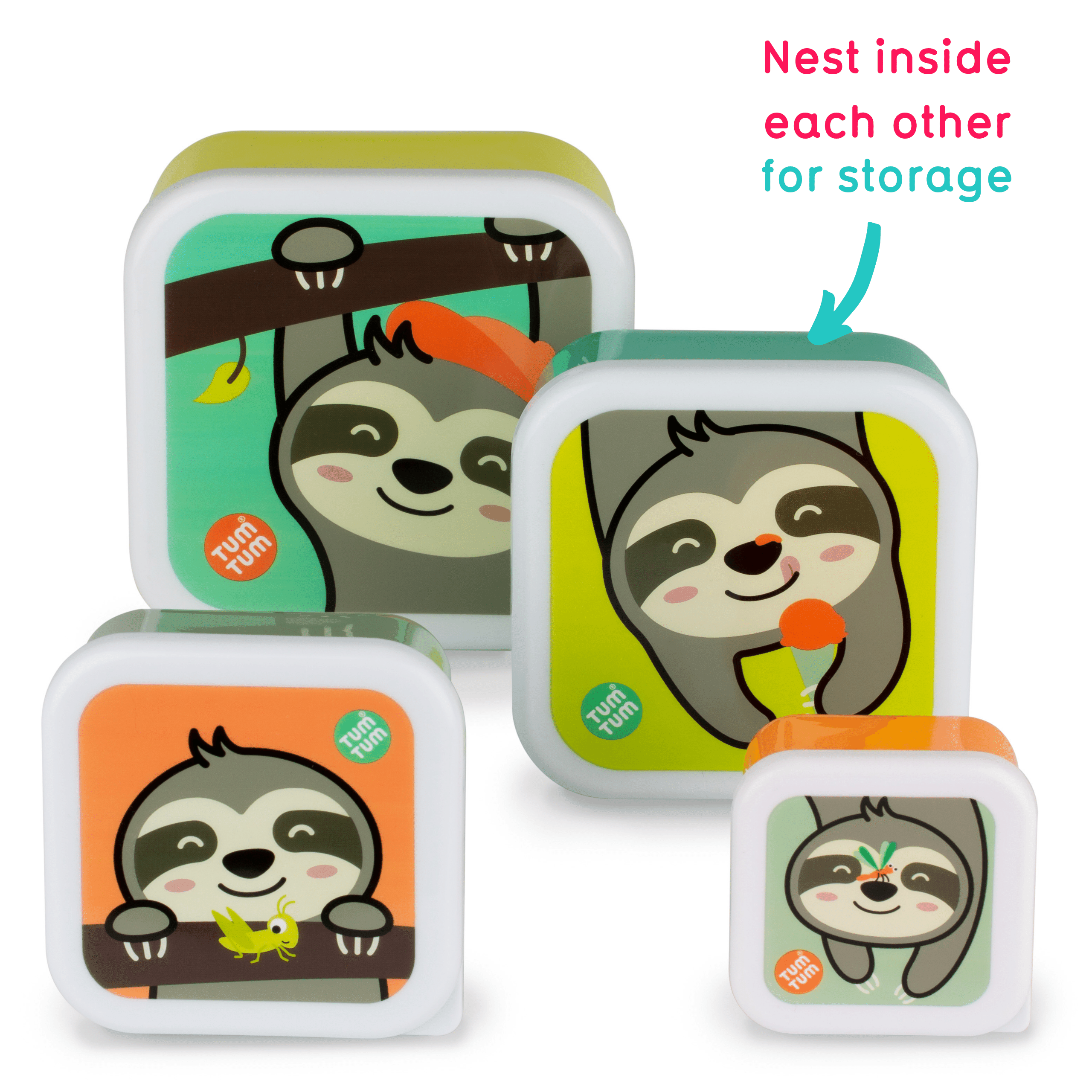 TUM TUM Nesting Snack Pots for Kids | Sloth Kids Lunch Box Set β TUM ...