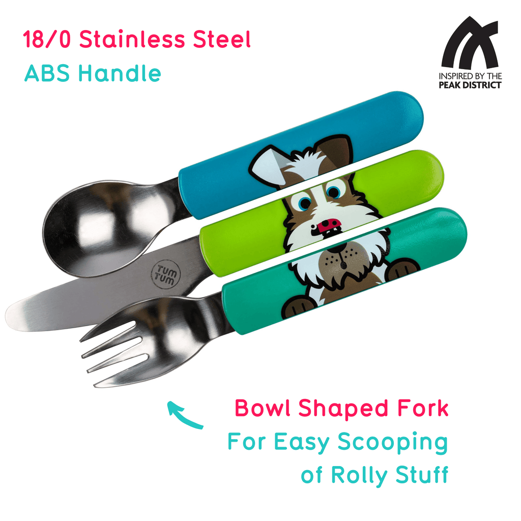 Kids travel cutlery set, dog