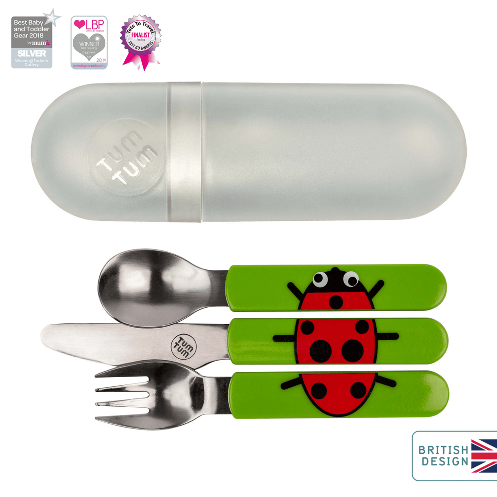 Kids travel cutlery set, ladybird