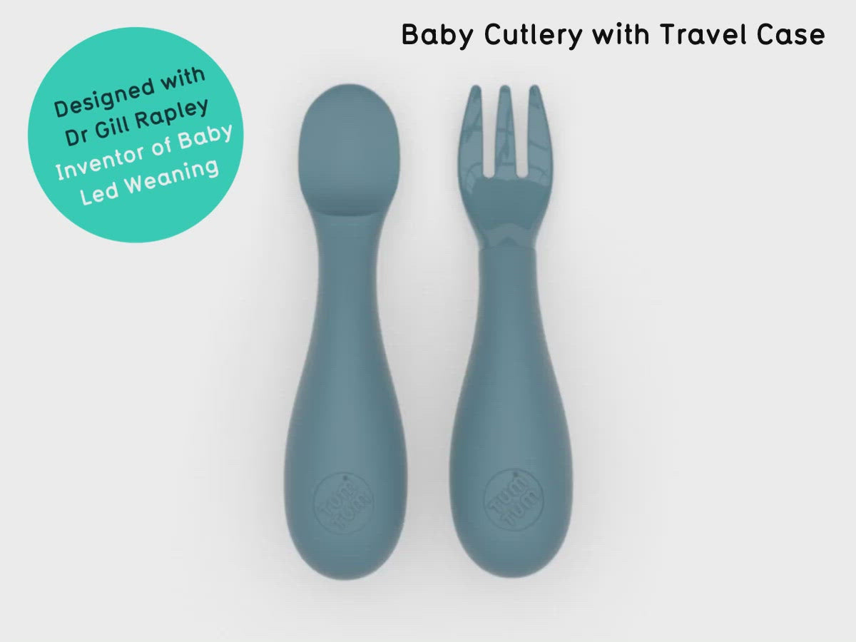 Baby Cutlery Set with Travel Case, Blue